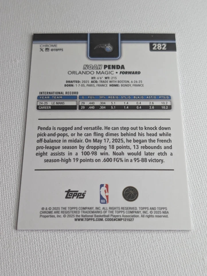 2025 Topps CHROME Noah Penda X-Fractor RC | MAGIC